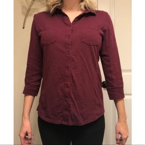 Merona (Target) 3/4 sleeve plum button up